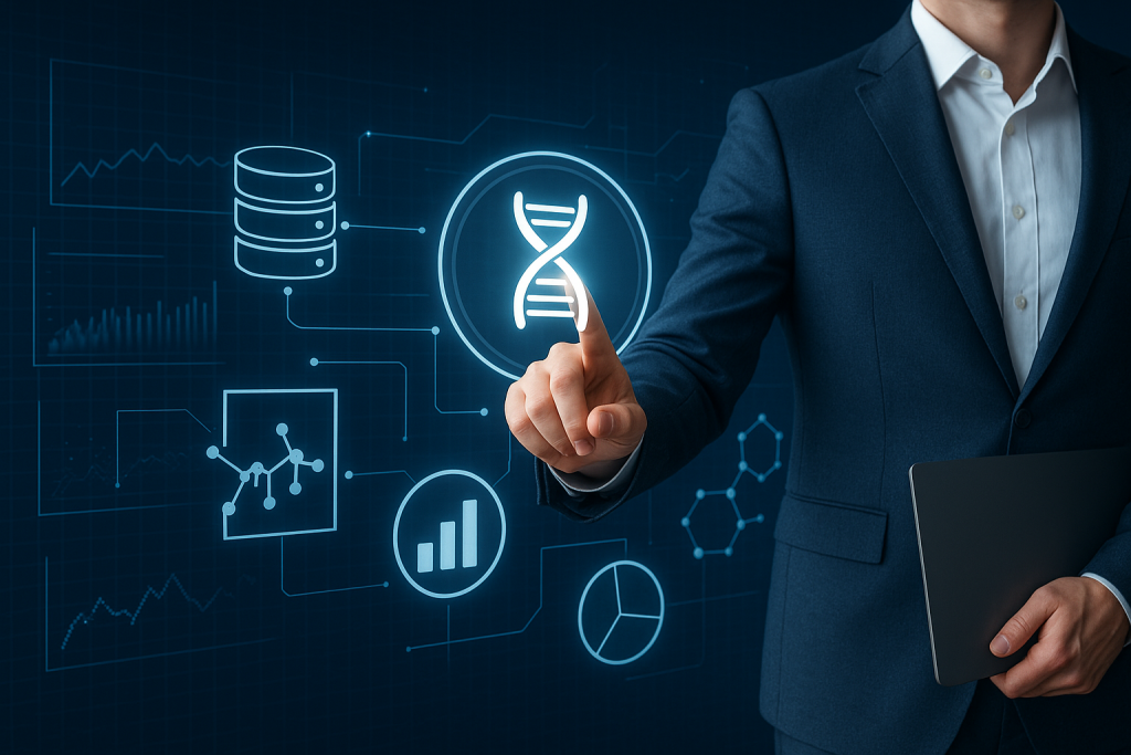 an illustration of a dna data graph