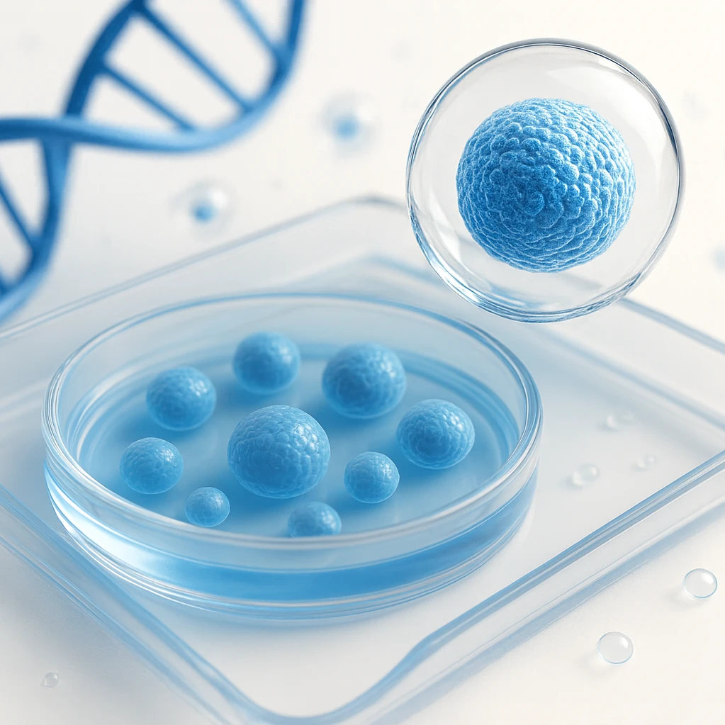 a dish of single cells